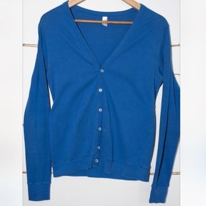 American Apparel Egyptian Blue Cardigan Size Small